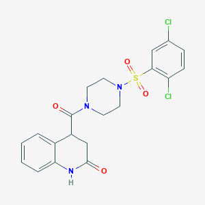 4-[4-(2,5-dichlorophenyl)sulfonylpiperazine-1-carbonyl]-3,4-dihydro-1H-quinolin-2-one