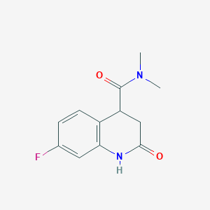 molecular formula C12H13FN2O2 B7493300 7-fluoro-N,N-dimethyl-2-oxo-3,4-dihydro-1H-quinoline-4-carboxamide 