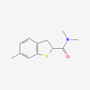 molecular formula C12H15NOS B7493301 N,N,6-trimethyl-2,3-dihydro-1-benzothiophene-2-carboxamide 