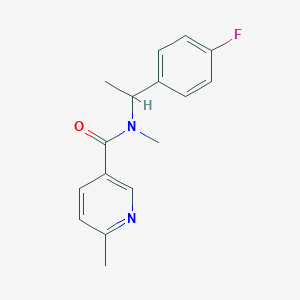 molecular formula C16H17FN2O B7493347 N-[1-(4-fluorophenyl)ethyl]-N,6-dimethylpyridine-3-carboxamide 