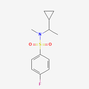 molecular formula C12H16FNO2S B7493351 N-(1-cyclopropylethyl)-4-fluoro-N-methylbenzenesulfonamide 