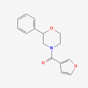 molecular formula C15H15NO3 B7493359 Furan-3-yl-(2-phenylmorpholin-4-yl)methanone 