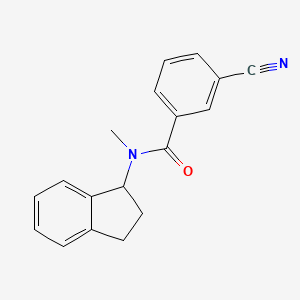 molecular formula C18H16N2O B7493368 3-cyano-N-(2,3-dihydro-1H-inden-1-yl)-N-methylbenzamide 