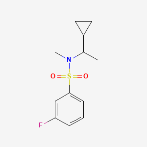 molecular formula C12H16FNO2S B7493390 N-(1-cyclopropylethyl)-3-fluoro-N-methylbenzenesulfonamide 