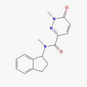 molecular formula C16H17N3O2 B7493401 N-(2,3-dihydro-1H-inden-1-yl)-N,1-dimethyl-6-oxopyridazine-3-carboxamide 