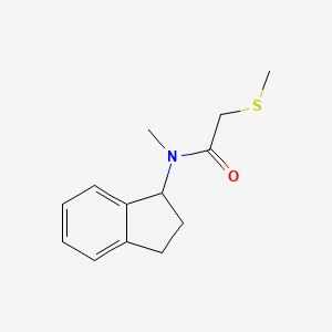 molecular formula C13H17NOS B7493417 N-(2,3-dihydro-1H-inden-1-yl)-N-methyl-2-methylsulfanylacetamide 