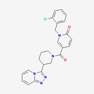 molecular formula C24H22ClN5O2 B7493420 1-[(2-Chlorophenyl)methyl]-5-[3-([1,2,4]triazolo[4,3-a]pyridin-3-yl)piperidine-1-carbonyl]pyridin-2-one 