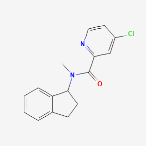 molecular formula C16H15ClN2O B7493448 4-chloro-N-(2,3-dihydro-1H-inden-1-yl)-N-methylpyridine-2-carboxamide 