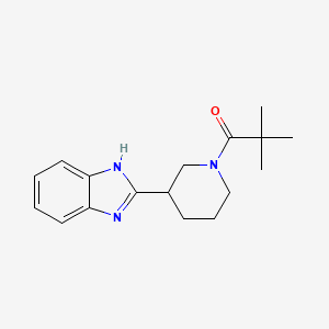 molecular formula C17H23N3O B7493457 1-[3-(1H-benzimidazol-2-yl)piperidin-1-yl]-2,2-dimethylpropan-1-one 