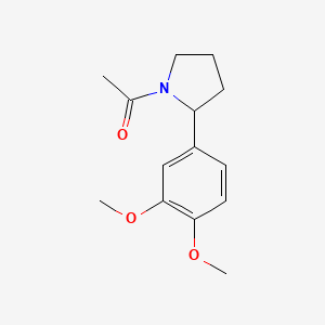 molecular formula C14H19NO3 B7493475 1-[2-(3,4-Dimethoxyphenyl)pyrrolidin-1-yl]ethanone 