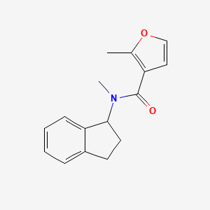 molecular formula C16H17NO2 B7493478 N-(2,3-dihydro-1H-inden-1-yl)-N,2-dimethylfuran-3-carboxamide 