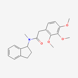 molecular formula C21H25NO4 B7493483 N-(2,3-dihydro-1H-inden-1-yl)-N-methyl-2-(2,3,4-trimethoxyphenyl)acetamide 