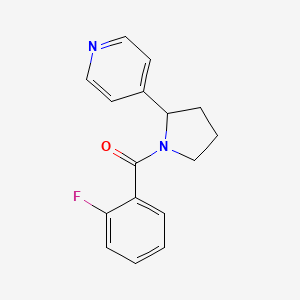 molecular formula C16H15FN2O B7493486 (2-Fluorophenyl)-(2-pyridin-4-ylpyrrolidin-1-yl)methanone 