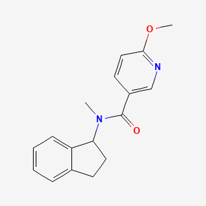 molecular formula C17H18N2O2 B7493493 N-(2,3-dihydro-1H-inden-1-yl)-6-methoxy-N-methylpyridine-3-carboxamide 