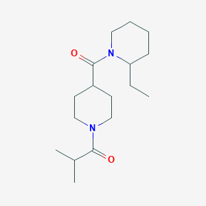 molecular formula C17H30N2O2 B7493506 1-[4-(2-Ethylpiperidine-1-carbonyl)piperidin-1-yl]-2-methylpropan-1-one 