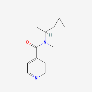 molecular formula C12H16N2O B7493552 N-(1-cyclopropylethyl)-N-methylpyridine-4-carboxamide 