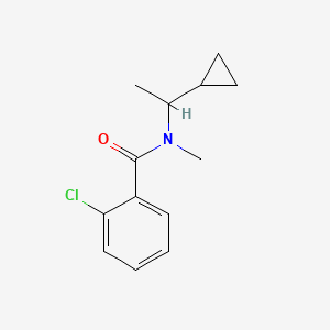 molecular formula C13H16ClNO B7493564 2-chloro-N-(1-cyclopropylethyl)-N-methylbenzamide 