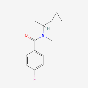 molecular formula C13H16FNO B7493572 N-(1-cyclopropylethyl)-4-fluoro-N-methylbenzamide 