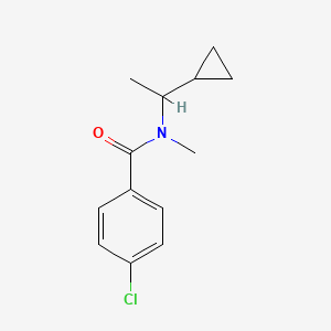 molecular formula C13H16ClNO B7493584 4-chloro-N-(1-cyclopropylethyl)-N-methylbenzamide 