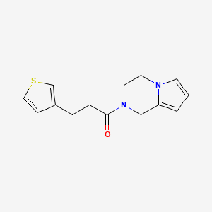 molecular formula C15H18N2OS B7493602 1-(1-methyl-3,4-dihydro-1H-pyrrolo[1,2-a]pyrazin-2-yl)-3-thiophen-3-ylpropan-1-one 