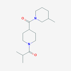 molecular formula C16H28N2O2 B7493627 2-Methyl-1-[4-(3-methylpiperidine-1-carbonyl)piperidin-1-yl]propan-1-one 