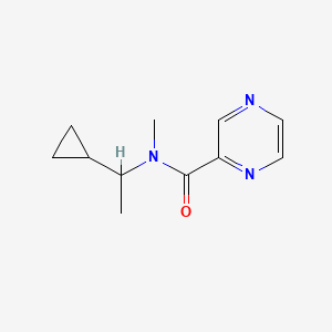 molecular formula C11H15N3O B7493675 N-(1-cyclopropylethyl)-N-methylpyrazine-2-carboxamide 