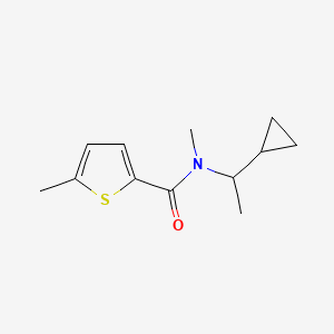 molecular formula C12H17NOS B7493681 N-(1-cyclopropylethyl)-N,5-dimethylthiophene-2-carboxamide 
