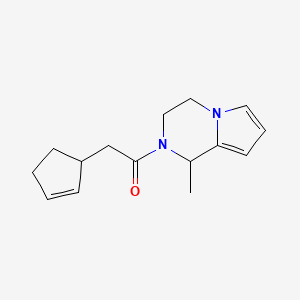 molecular formula C15H20N2O B7493683 2-cyclopent-2-en-1-yl-1-(1-methyl-3,4-dihydro-1H-pyrrolo[1,2-a]pyrazin-2-yl)ethanone 