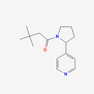 molecular formula C15H22N2O B7493688 3,3-Dimethyl-1-(2-pyridin-4-ylpyrrolidin-1-yl)butan-1-one 