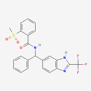 2-methylsulfonyl-N-[phenyl-[2-(trifluoromethyl)-3H-benzimidazol-5-yl]methyl]benzamide