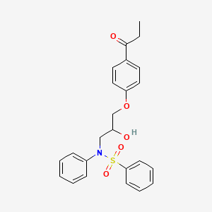 N-[2-hydroxy-3-(4-propanoylphenoxy)propyl]-N-phenylbenzenesulfonamide