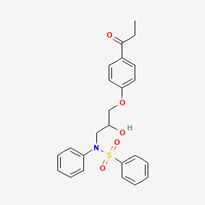 molecular formula C24H25NO5S B7493743 N-[2-hydroxy-3-(4-propanoylphenoxy)propyl]-N-phenylbenzenesulfonamide 