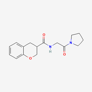 molecular formula C16H20N2O3 B7493751 N-(2-oxo-2-pyrrolidin-1-ylethyl)-3,4-dihydro-2H-chromene-3-carboxamide 