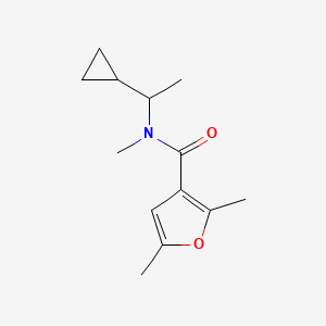 molecular formula C13H19NO2 B7493776 N-(1-cyclopropylethyl)-N,2,5-trimethylfuran-3-carboxamide 