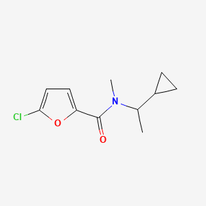 molecular formula C11H14ClNO2 B7493791 5-chloro-N-(1-cyclopropylethyl)-N-methylfuran-2-carboxamide 