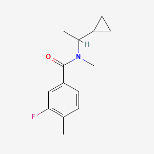 molecular formula C14H18FNO B7493798 N-(1-cyclopropylethyl)-3-fluoro-N,4-dimethylbenzamide 