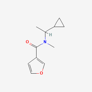 molecular formula C11H15NO2 B7493817 N-(1-cyclopropylethyl)-N-methylfuran-3-carboxamide 