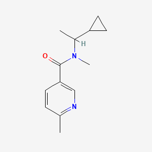 molecular formula C13H18N2O B7493830 N-(1-cyclopropylethyl)-N,6-dimethylpyridine-3-carboxamide 