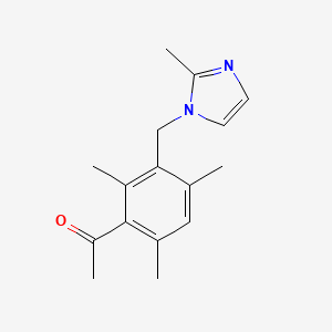 molecular formula C16H20N2O B7493840 1-[2,4,6-Trimethyl-3-[(2-methylimidazol-1-yl)methyl]phenyl]ethanone 