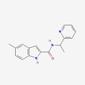 molecular formula C17H17N3O B7493845 5-methyl-N-(1-pyridin-2-ylethyl)-1H-indole-2-carboxamide 