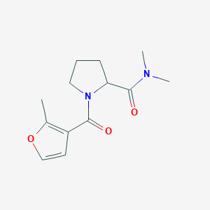 molecular formula C13H18N2O3 B7493862 N,N-dimethyl-1-(2-methylfuran-3-carbonyl)pyrrolidine-2-carboxamide 
