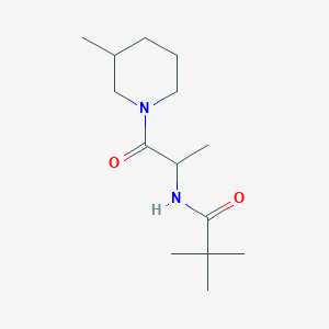 molecular formula C14H26N2O2 B7493879 2,2-dimethyl-N-[1-(3-methylpiperidin-1-yl)-1-oxopropan-2-yl]propanamide 