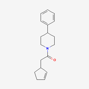 molecular formula C18H23NO B7493918 2-Cyclopent-2-en-1-yl-1-(4-phenylpiperidin-1-yl)ethanone 