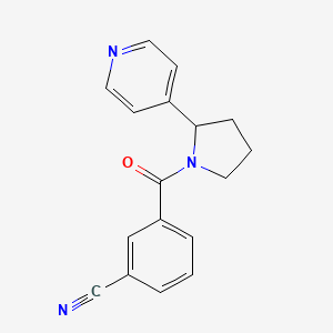 molecular formula C17H15N3O B7493925 3-(2-Pyridin-4-ylpyrrolidine-1-carbonyl)benzonitrile 
