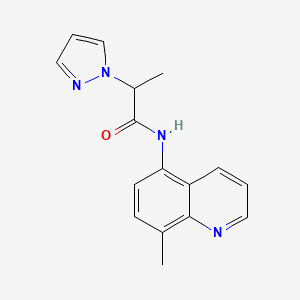molecular formula C16H16N4O B7493940 N-(8-methylquinolin-5-yl)-2-pyrazol-1-ylpropanamide 