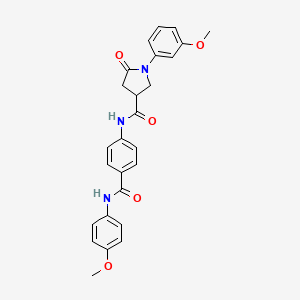 molecular formula C26H25N3O5 B7493953 1-(3-methoxyphenyl)-N-[4-[(4-methoxyphenyl)carbamoyl]phenyl]-5-oxopyrrolidine-3-carboxamide 