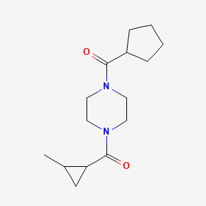 molecular formula C15H24N2O2 B7493963 Cyclopentyl-[4-(2-methylcyclopropanecarbonyl)piperazin-1-yl]methanone 