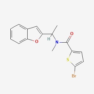 molecular formula C16H14BrNO2S B7493988 N-[1-(1-benzofuran-2-yl)ethyl]-5-bromo-N-methylthiophene-2-carboxamide 