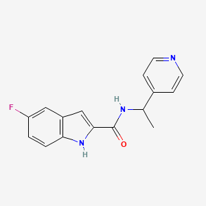 molecular formula C16H14FN3O B7494014 5-fluoro-N-(1-pyridin-4-ylethyl)-1H-indole-2-carboxamide 