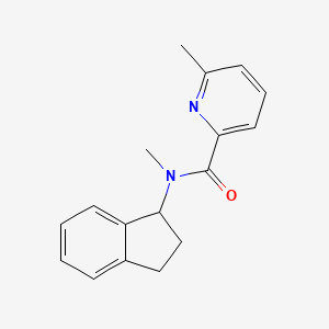 molecular formula C17H18N2O B7494019 N-(2,3-dihydro-1H-inden-1-yl)-N,6-dimethylpyridine-2-carboxamide 